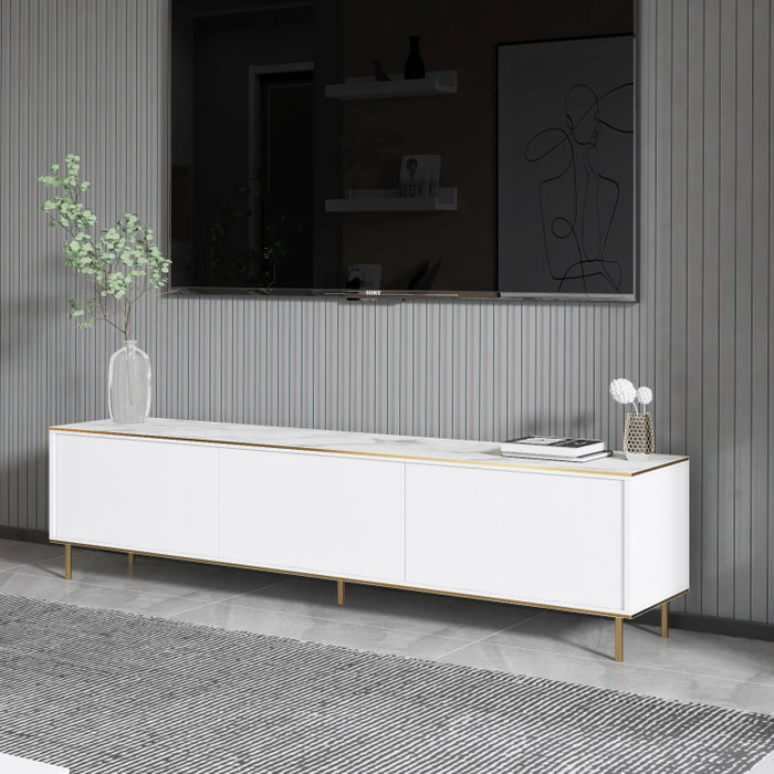 Hanah Home Soporte de TV Imaj - Marble, White